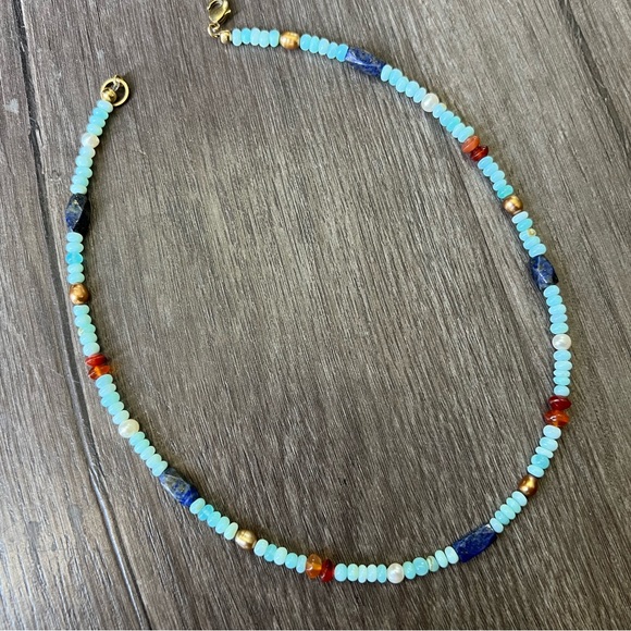 Handmade short layering gemstone necklace. - Picture 5 of 10